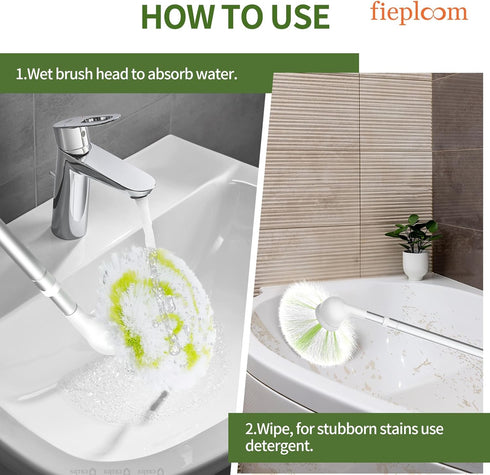 Tub Tile Scrubber Brush with 30" Extendable Pole, Non-Scratch Soft Tub Brush Head, Bathroom Brush with Long Handle for Bathtub Shower Sink Basin T...