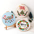 4 Sets Christmas Embroidery Starter Kit with Pattern for Beginners,Merry Christmas Embroidery Kit Ornaments, DIY Cross Stitch Set with 4 Plastic E...