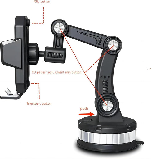 Car Phone Mount - Versatile Dashboard Suction Phone Holder, Perfect for Trucks and Cars - Universal Fit, Black Car Phone Holder...