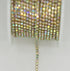 10 Yard Crystal AB Rhinestone Close Chain Clear Trim Sewing Craft (Gold, 2mm)...