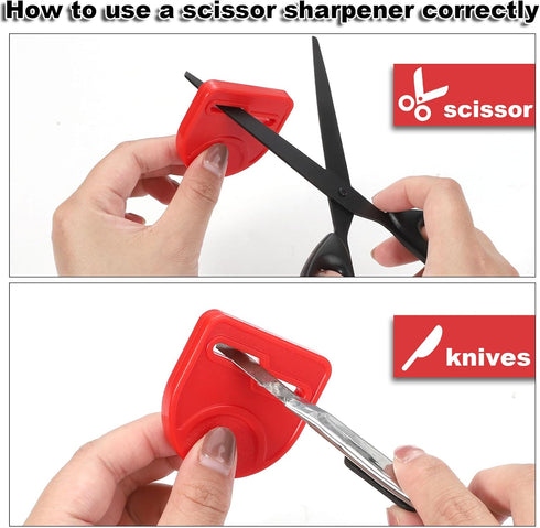 2pcs Scissor Sharpener Tool, Handheld Small Sharpening Scissors Tool Fabric Hair Scissors Sharpener Scissors Sharpening Accessories for Repair Qui...