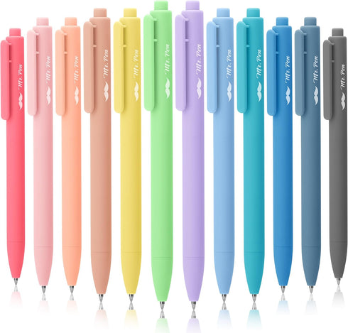 Mr. Pen- Retractable Gel Pens, 12 Pack, Black Ink Gel Pens, Pastel Barrels, Fast Dry, Gel Pens Fine Point 0.7mm, Retractable Pens, Cute Pens, Gel ...