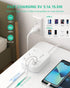 European Travel Plug Adapter, Alitayee EU/UK/US Travel Power Strip with 3 Outlets 3 USB Ports, International Universal Plug Adapter with 3ft Exten...