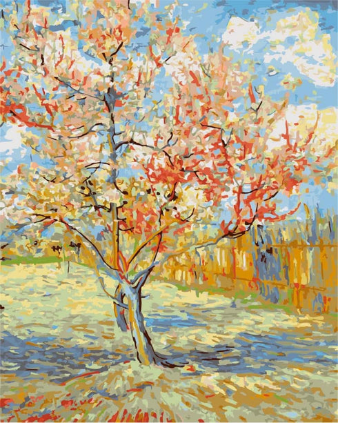 Wowdecor Paint by Number Kits for Adults Beginner, DIY Number Painting Peach Tree in Bloom by Vincent Van Gogh Famous Paintings 40x50 cm Wall Art ...