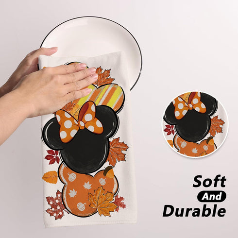 Fall Kitchen Towels Cartoon Mouse Dish Towels Autumn Mouse Kitchen Towels Fall Autumn Harvest Thanksgiving Decor Fall Decoration for Home Party...