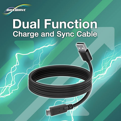 BoxWave Cable Compatible with Doogee S96 Pro - DirectSync - USB 3.0 A to USB 3.1 Type C, USB C Charge and Sync Cable - 6ft - Black...