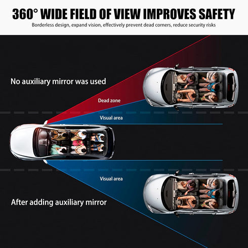 4 PCS Car Blind Spot Mirror, HD Convex Frameless Glass Waterproof Auxiliary Mirror with Adhesive, Universal 360-degree Large View Rearview Accesso...