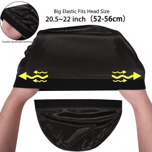 2PCS Silky Stocking Wave Cap for Men, Good Compression Over Durag ?Regular Style?...