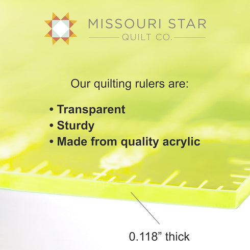Acrylic Quilting Ruler, 2.5'' x 15'' | Long Ruler for Sewing, Measuring and Cutting Quilt Fabric | Straight Edge Tool for Layer Cakes, Charm Pack ...