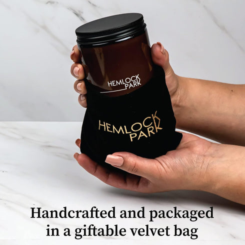 Hemlock Park Crackling Wood Wick Candle Handcrafted with Natural Coconut Wax (Standard 8 oz, Bergamot Cedar)...