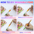 150 Pieces DIY Beadable Pens Kit - 50 plastic Beadable Pens Bulk, Refills & pen bags Included - Beaded Pens Black Ink Ballpoint Cute Pens for Stud...