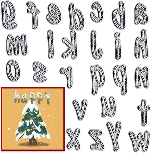 Metal Lowercase 26 Alphabet Cutting Dies for Card Making, Words Die Cuts Lowercase 26 Letters Dies Number Mould for Card Scrapbooking and DIY Craf...