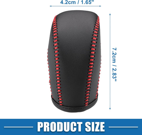 Gear Shift Lever Cover Automotive Interior Gear Shift Knob Trim for Volkswagen Atlas 2018-2022 Black Red Stitches...