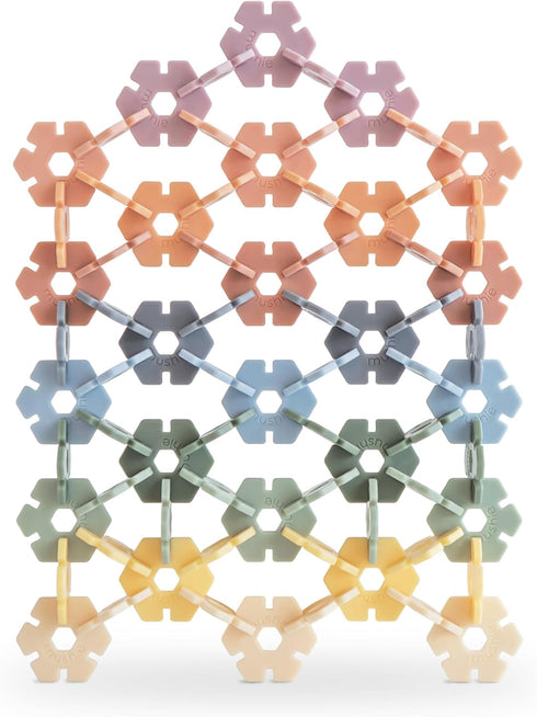 mushie HEX Connect Building Toy Set | 100 Pieces for Kids 5 Years+ | Preschool Educational and Toddler Montessori Toys...