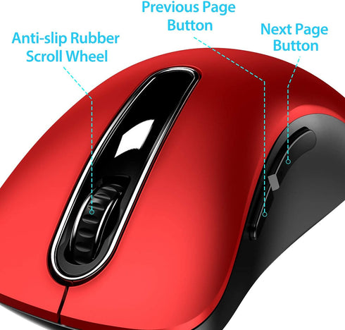 memzuoix 2.4G Wireless Mouse, 1200 DPI Mobile Optical Cordless Mouse with USB Receiver, Portable Computer Mice for Laptop, PC, Desktop, MacBook, 5...