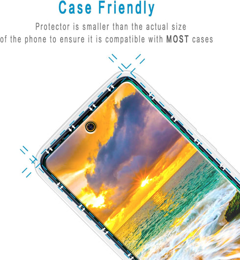 HPTech (2 Pack) Screen Protector Designed for Motorola Moto Edge (2021) / Moto Edge 5G UW Tempered Glass, 9H Hardness, Anti Scratch, Bubble Free, ...