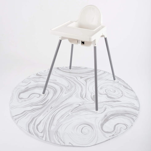 BooginHead SplatMat 52" Extra Large Waterproof Floor Mat for Under High Chair, Marble Swirl...