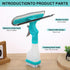 4 in 1 Window Cleaning Kit, Window Vacuum Squeegee Cordless, Window Cleaner Tool with Spray/Brush Cleaner/Wipe Multihead Cleaning Brush for Shower...