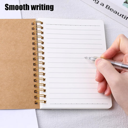 Koogel 4PCS Mini Spiral Notebooks, Spiral Journal Notepads Small Kraft Cover Notepads Ruled Pocket Notebooks for Note Taking Office School Supplie...