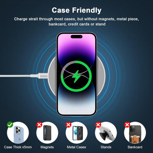 15W Wireless Fast Charger for iPhone 14 13 12 11 Pro Max SE XR XS X 8,Samsung Wirelss Charger Station for Samsung Galaxy S23 S22 S21 S20 Z Flip 5 ...