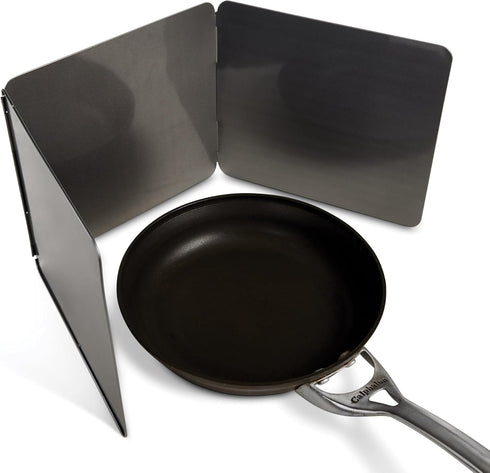HIC Kitchen 3-Sided Splatter Guard, Non-Stick Carbon Steel, Heat Safe, Folds Flat For Storage...