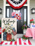 4th of July Floral Garden Flag 12x18 Vertical Double Sided Patriotic Mason Jar Flowers Red Blue Memorial Day Independence Day Holiday Outside Deco...