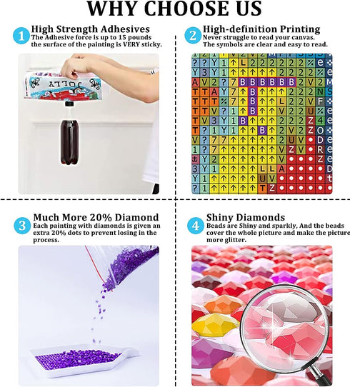 Inspirational Diamond Painting Kits for Adults - 5D Diamond Art Kits for Adults Kids Beginner, DIY Full Drill Diamond Dots Paintings with Diamonds...
