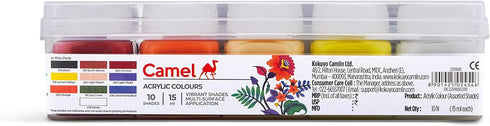 Camlin Kokuyo Fabrica Acrylic Ultra Color - 15ml Each, 10 Shades...