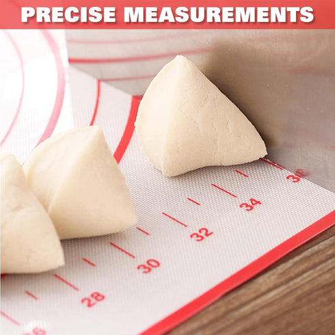 Large Silicone Pastry Mat Extra Thick Non Stick Baking Mat with Measurement Fondant Mat, Counter Mat, Dough Rolling Mat, Oven Liner, Pie Crust Mat...