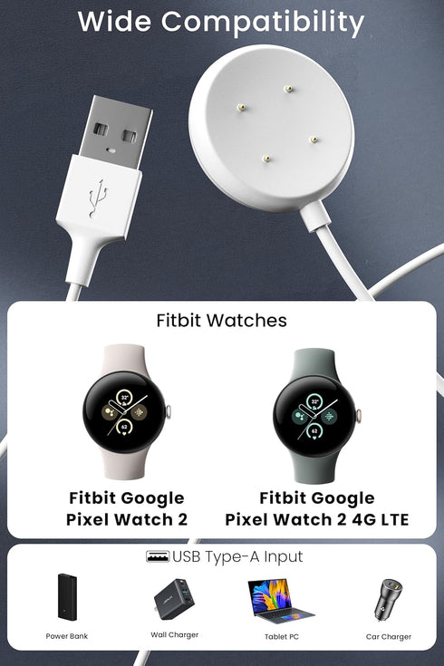 Replacement Pixel Watch Charger for Google Pixel Watch 2 Smartwatch Charging Cable Station Stand - 3.3ft(1m)...