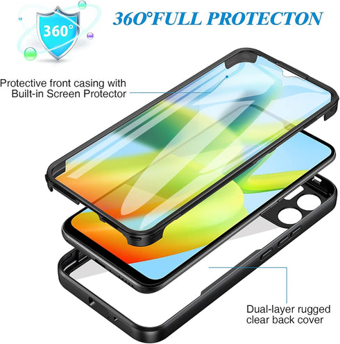 Ysnzaq Full Surround Clear Case for Xiaomi Redmi A1+ /Redmi A2+, Soft TPU Screen Protection with Wireless Charging Phone Cover for Xiaomi Redmi A1...