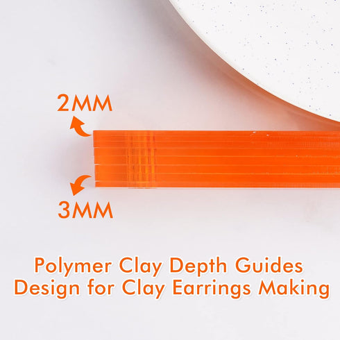 Puocaon Clay Depth Guides - Polymer Clay Thickness Guide Set for Clay Jewelry Making, 8 Pcs Clay Rolling Tools for Polymer Earrings, Roller Depth ...