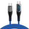USB C to USB C Cable (100W 5A), 3.3ft USB C Cable with LED Display, New Nylon Type C Charger Cable Fast Charging for MacBook Pro, iPad Pro Air Min...