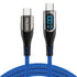 USB C to USB C Cable (100W 5A), 3.3ft USB C Cable with LED Display, New Nylon Type C Charger Cable Fast Charging for MacBook Pro, iPad Pro Air Min...