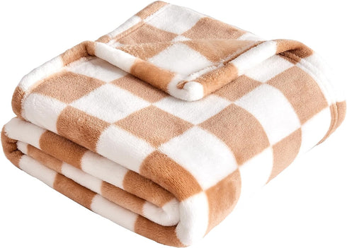 Checkered Baby Blanket Fleece Baby Blankets neutral for Boys Girls, Super Soft Warm Lightweight Infant Toddler Newborn Receiving Blankets for Crib...