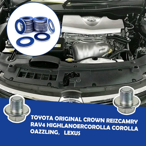 12 PCS Car Engine Oil Drain Plug Washer Gaskets, 12mm Crush Seal, Metal Oil Drain Plug Gasket Washer, Compatible with Crown Reiz Camry RAV4 Highla...