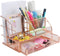 Ogrmar Rose Gold Desk Supplies Organizer, Multi-functional Mesh Desk Organizer with 6 Compartments & Desk Drawer Organizer for Office Supplies and...