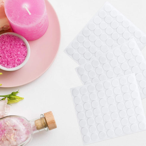 Zonon 1120 Pieces 20 Sheets Candle Making Wick Stickers Double-Sided Heat Resistance Hot Wax Wick Stickers for Candle Making(15 mm,White)...