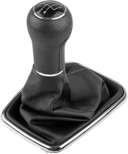 ONEVER 5 Speed Car Gear Shift Knob Gaitor Boot with PU Leather Dustproof Cover Compatible with VW Golf Bora Jetta GTI MK4, Black...