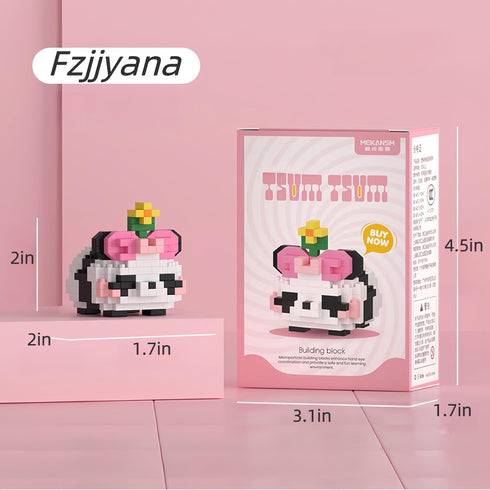Cute panda building blocks (set of 4) Panda mini building block sets are all individually packaged adult building block toys children's surprise g...
