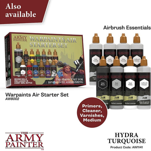 The Army Painter Warpaint Air Hydra Turquoise - Acrylic Non-Toxic Heavily Pigmented Water Based Paint for Tabletop Roleplaying, Boardgames, and Wa...
