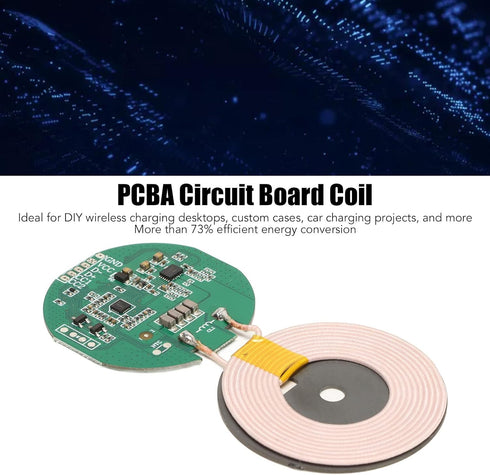Wireless Charging Receiver Module, 15W Wireless Charging Circuit Board Coil Charger, PCBA Circuit Board with Coil for DIY, Overvoltage, Overcurren...