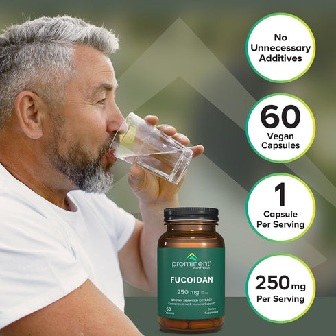 Fucoidan Gut Health & Immune Support Supplement – 250mg, 60 count – Premium Brown Seaweed Extract - Immune System & Digestion Supplement...