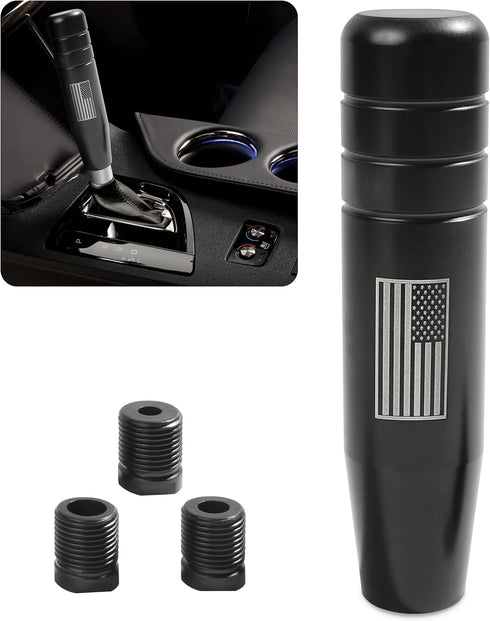 Gear Stick Shifter Knobs,American Flag Design Metal Long Shifter Knob,Aluminum Alloy Weighted Gear Lever Metal Stick Shifter Handle,Car Shift Hand...
