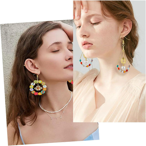 YaeYur 360pcs Beading Earring Supplies 60pcs Teardrop Round Beading Hoop Earrings 100pcs Beading Earring Hooks 100pcs Open Jump Rings 100pcs Butte...