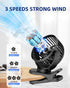 Portable Clip on Fan, Small Desk Fan Battery Operated, 360° Rotation, Cute Design, 3 Speed, Mini Table Fan USB Rechargeable, Personal Cooling Baby...