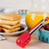 Mini Easy-Grip Waffle Tongs Holder, Non-Slip Handle,Red (1pc Waffle tongs)...