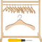 11 Pcs Doll Garment Rack with Wooden Dolls Clothes Hanger 11.8 Inches Doll Closet Mini Doll Clothes Hangers Doll Wardrobe Furniture Accessories fo...