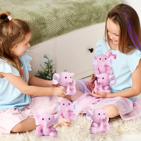 8 Pcs Plush Mini Elephant Stuffed Animal Toys 4 Inches Cute Soft Forest Elephant Toys for Baby Shower Birthday Party Christian Charity Donation Su...