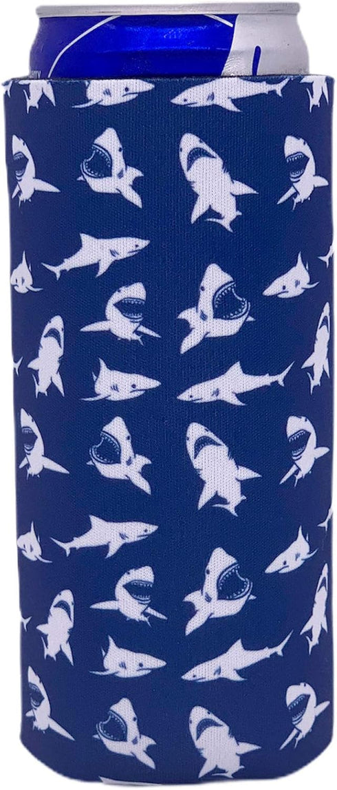 Shark Pattern Slim Can Coolie...